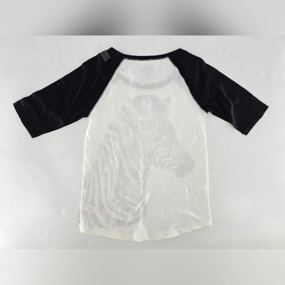 Justice Zebra‎ Graphic Long Sleeve Tee - Black, White, and Blue